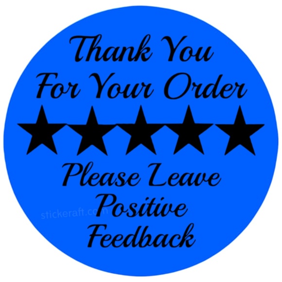 Thank You Stickers Positive Feedback Labels 5 Star Review Packaging - Picture 4 of 15